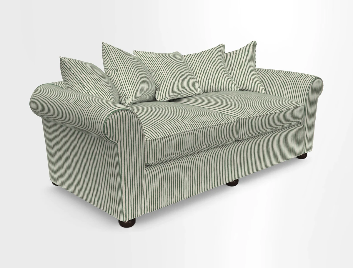 Lewes 4 Seater Sofa in Walloon Stripe Red