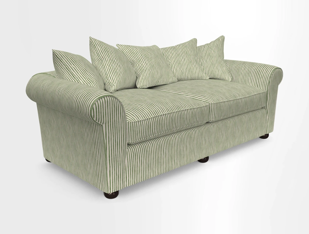Lewes 4 Seater Sofa in Walloon Stripe Red