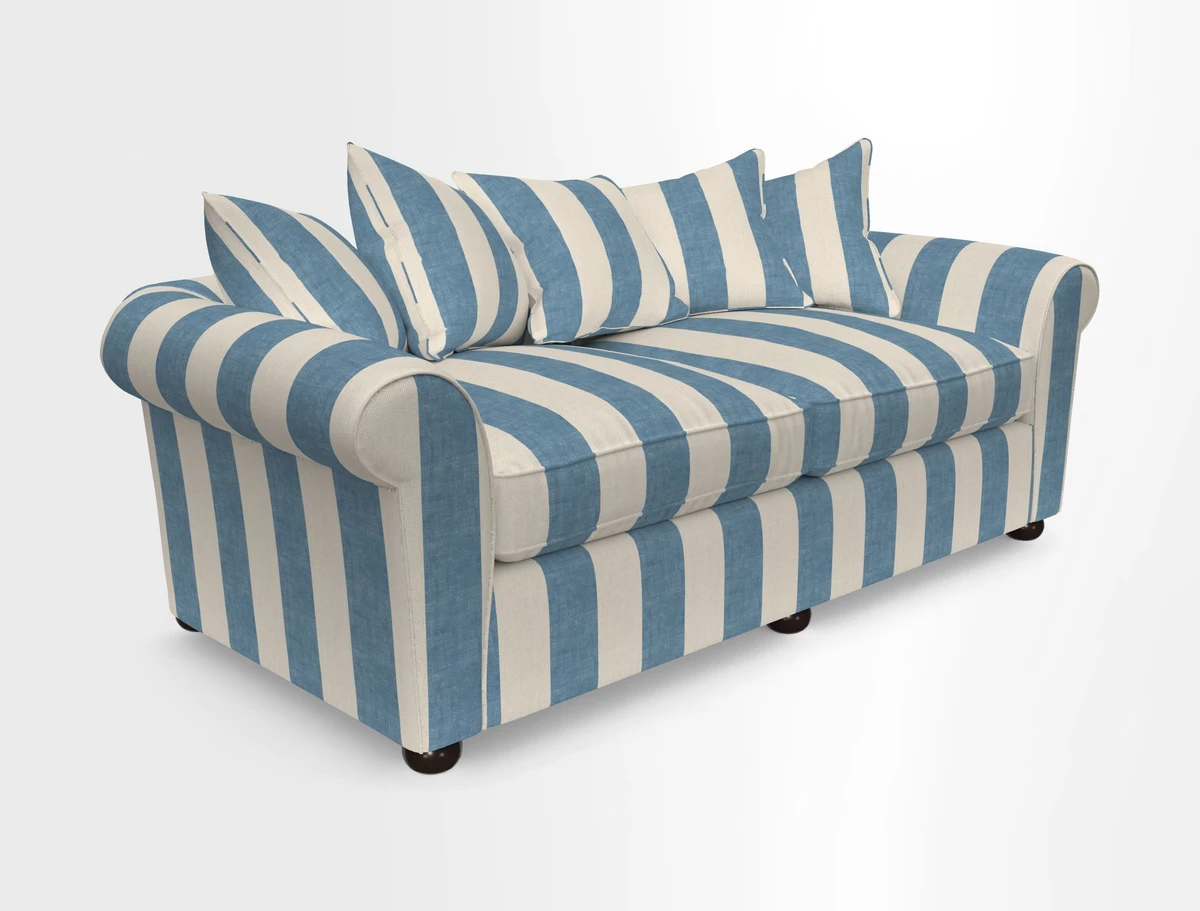 Lewes 4 Seater Sofa in Walloon Stripe Red