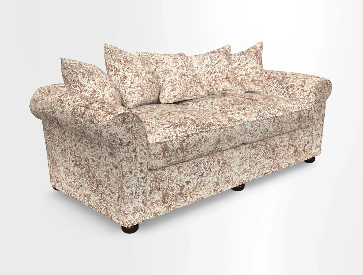 Lewes 4 Seater Sofa in Walloon Stripe Red