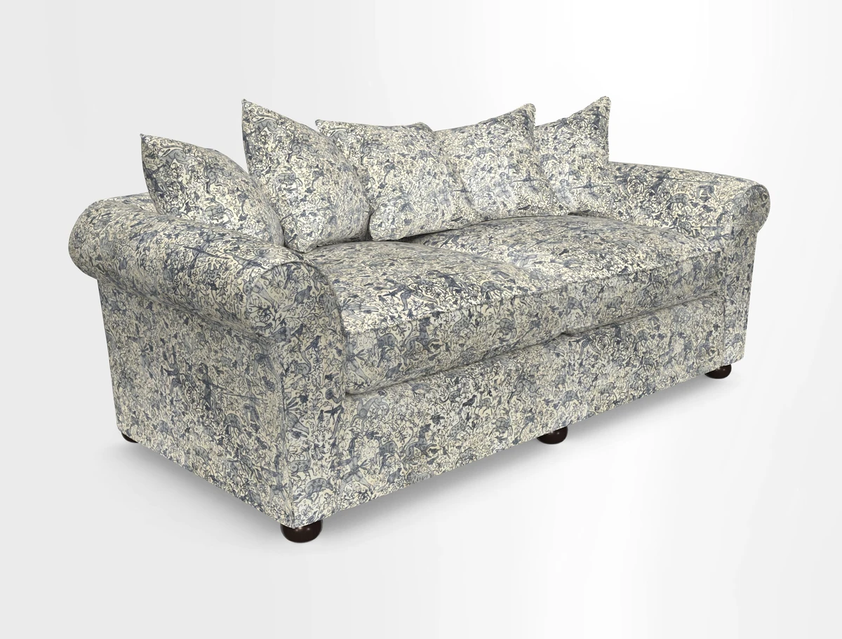 Lewes 4 Seater Sofa in Walloon Stripe Red