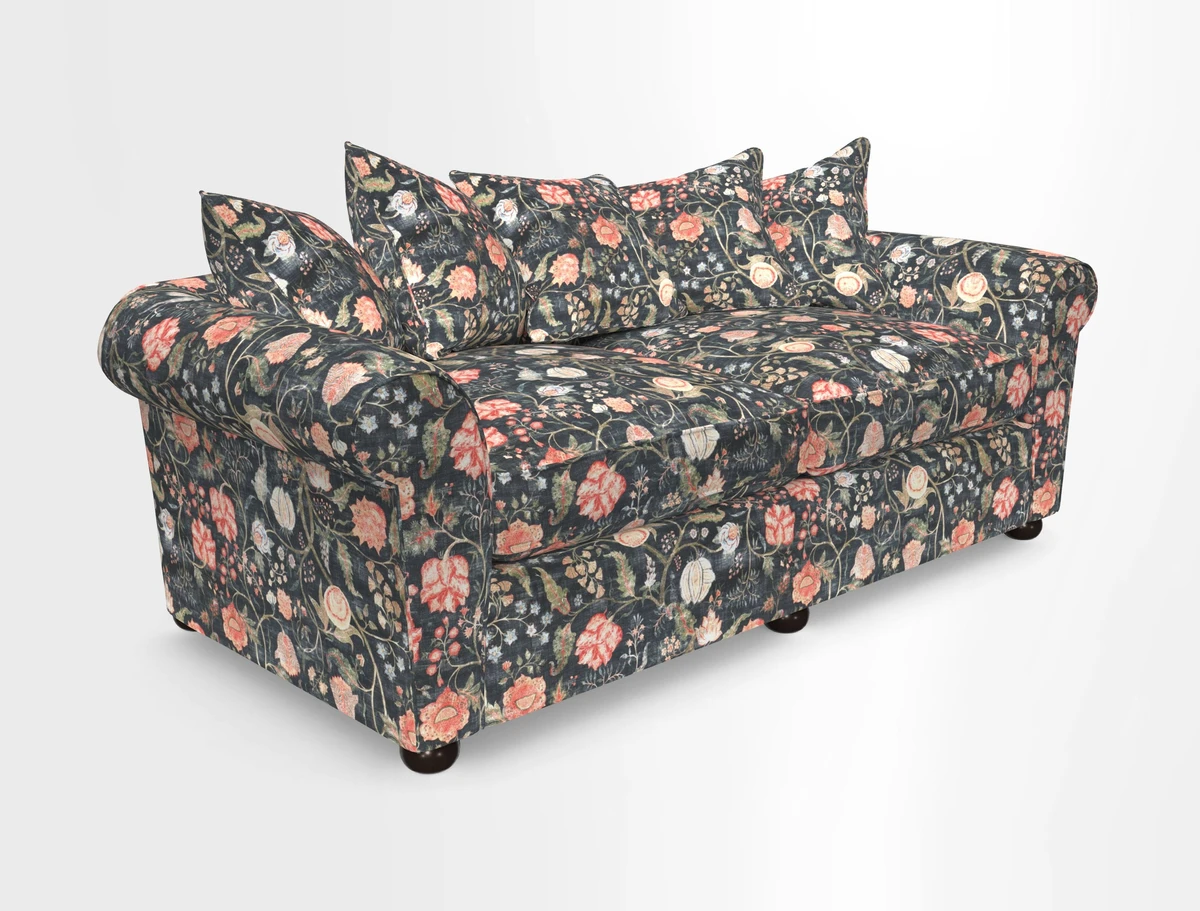 Lewes 4 Seater Sofa in Walloon Stripe Red