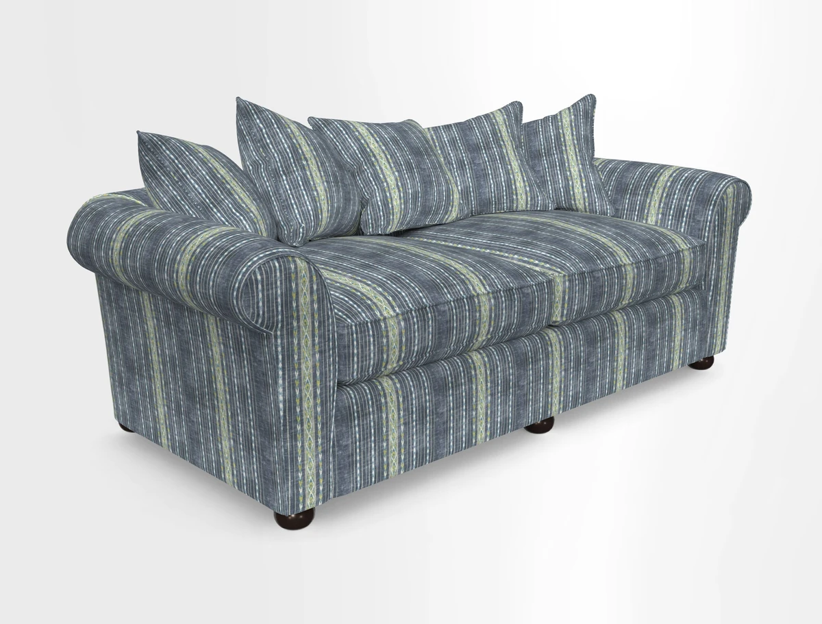 Lewes 4 Seater Sofa in Walloon Stripe Red