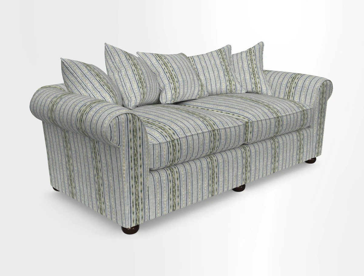 Lewes 4 Seater Sofa in Walloon Stripe Red
