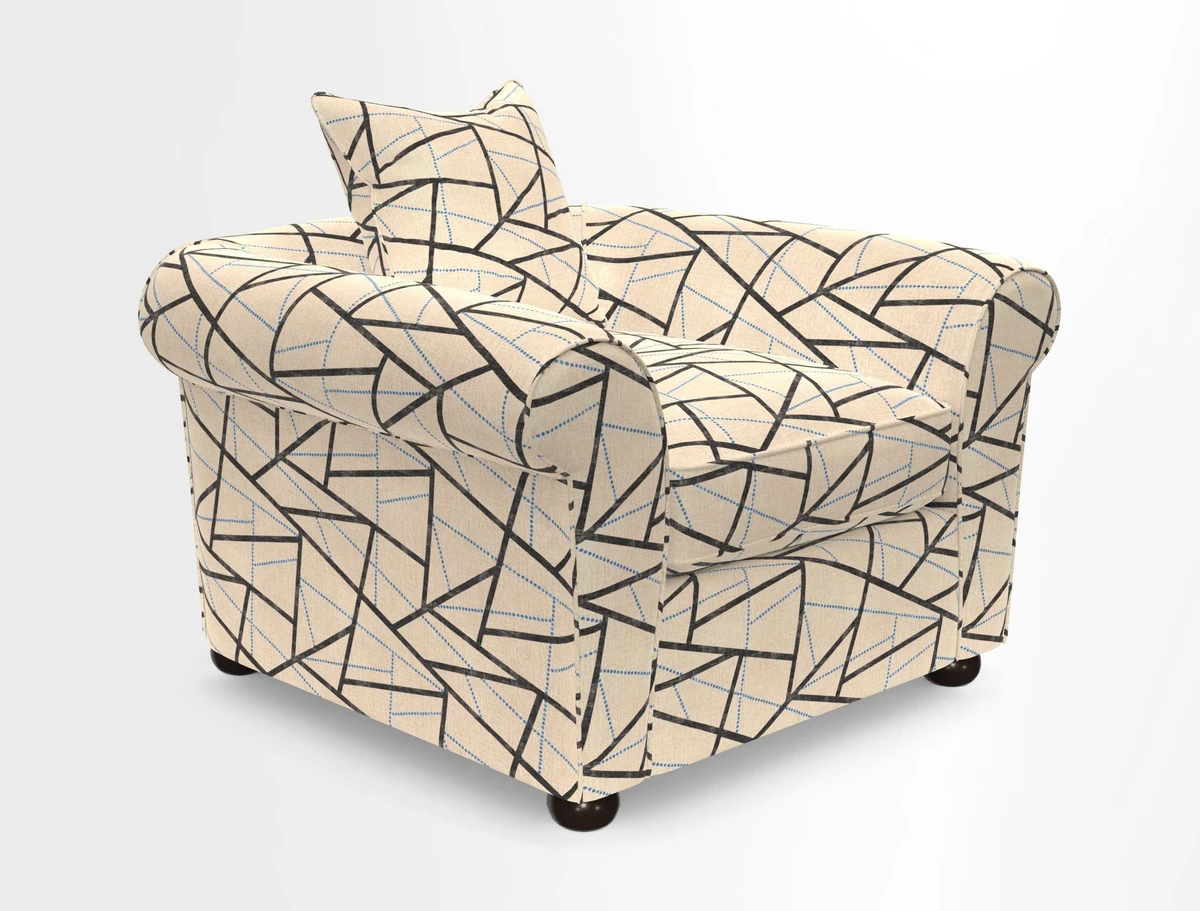 Lewes Chair in Two Tone Plain Biscuit