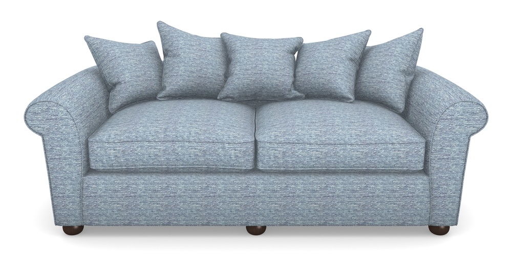 Product photograph of Lewes 4 Seater Sofa In Aqua Clean Oban - Denim from Sofas and Stuff Limited