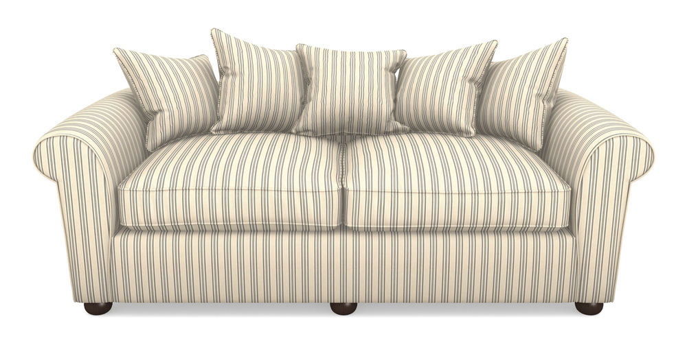 Product photograph of Lewes 4 Seater Sofa In Cloth 22 - Racing Stripes Ayr - Charcoal from Sofas and Stuff Limited