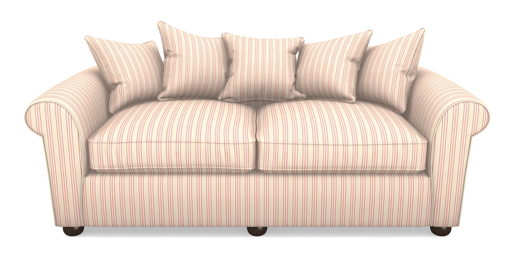 Product photograph of Lewes 4 Seater Sofa In Cloth 22 - Racing Stripes Ayr - Cherry from Sofas and Stuff Limited