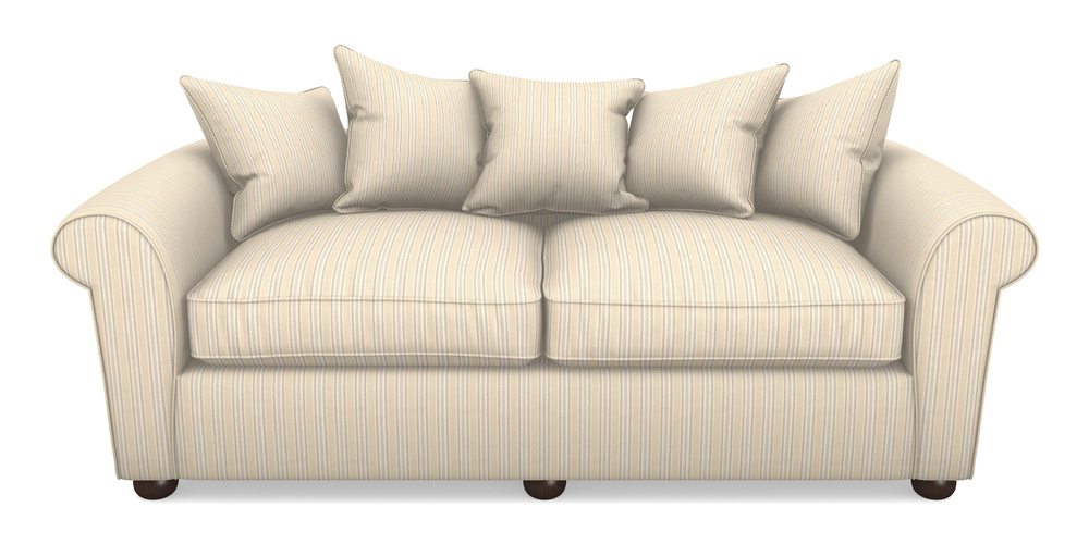 Product photograph of Lewes 4 Seater Sofa In Cloth 22 - Racing Stripes Ayr - Dove from Sofas and Stuff Limited