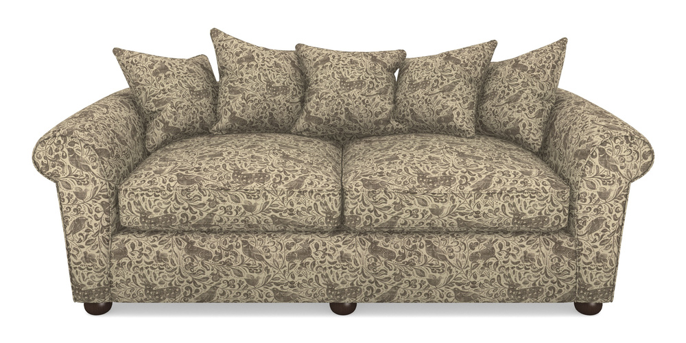 Product photograph of Lewes 4 Seater Sofa In V A Drawn From Nature - Bird And Rabbit - Brown from Sofas and Stuff Limited