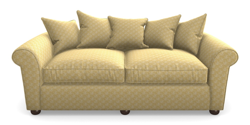 Product photograph of Lewes 4 Seater Sofa In Cloth 21 - Decorative Leaf - Canary from Sofas and Stuff Limited