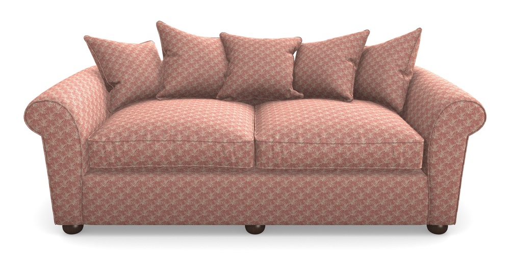 Product photograph of Lewes 4 Seater Sofa In Cloth 21 - Decorative Leaf - Ginger Snap from Sofas and Stuff Limited