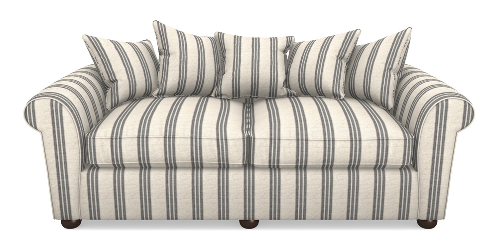 Product photograph of Lewes 4 Seater Sofa In Cloth 18 Stripes - Bengal - Bible Black from Sofas and Stuff Limited