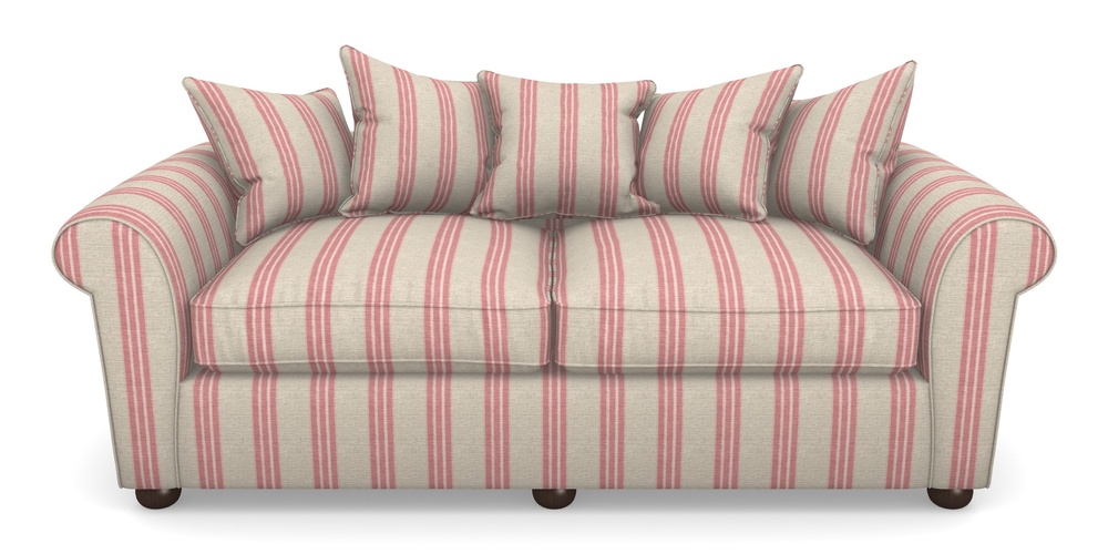 Product photograph of Lewes 4 Seater Sofa In Cloth 18 Stripes - Bengal - Cranberry from Sofas and Stuff Limited