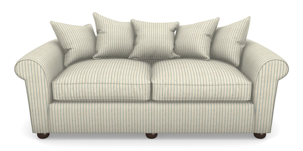 Product photograph of Lewes 4 Seater Sofa In Cloth 18 Stripes - Ticking - Basil from Sofas and Stuff Limited