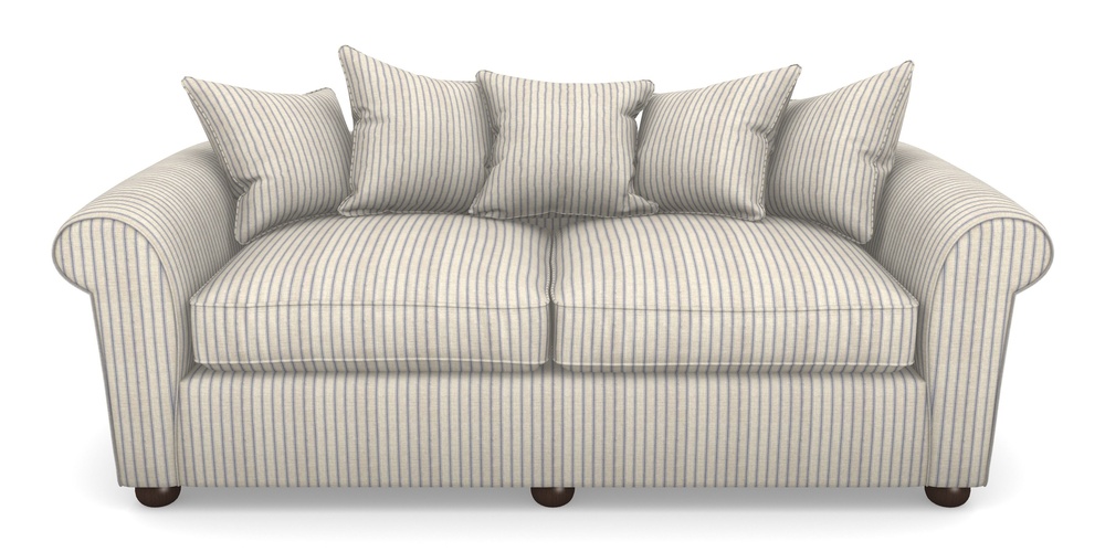 Product photograph of Lewes 4 Seater Sofa In Cloth 18 Stripes - Ticking - Indigo from Sofas and Stuff Limited