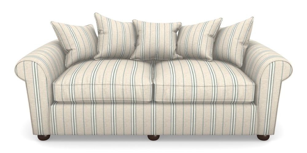 Product photograph of Lewes 4 Seater Sofa In Cloth 18 Stripes - Regimental - Basil from Sofas and Stuff Limited