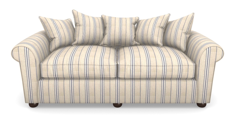 Product photograph of Lewes 4 Seater Sofa In Cloth 18 Stripes - Regimental - Indigo from Sofas and Stuff Limited