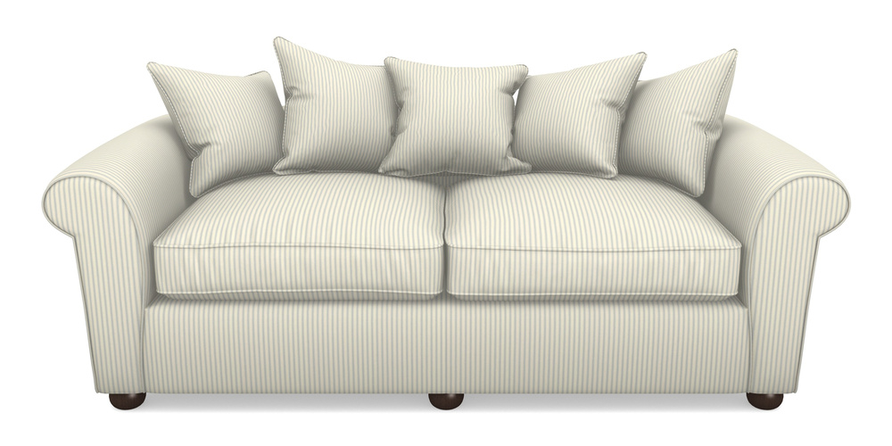 Product photograph of Lewes 4 Seater Sofa In Cotton Stripe - Sky from Sofas and Stuff Limited