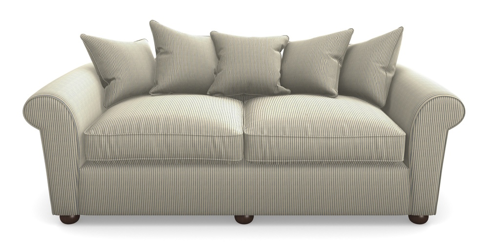 Product photograph of Lewes 4 Seater Sofa In Cloth 21 - Simple Stripe - Bilberry from Sofas and Stuff Limited