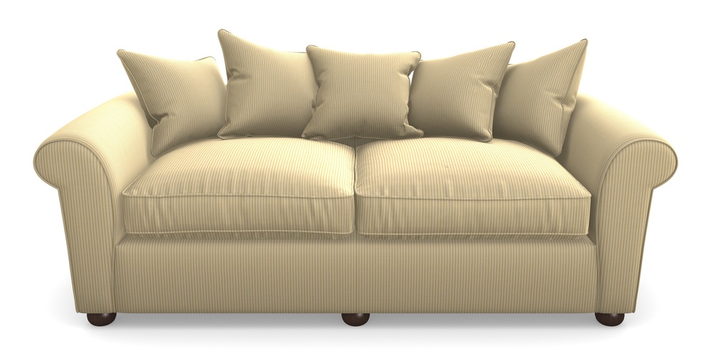 Product photograph of Lewes 4 Seater Sofa In Cloth 21 - Simple Stripe - Canary from Sofas and Stuff Limited