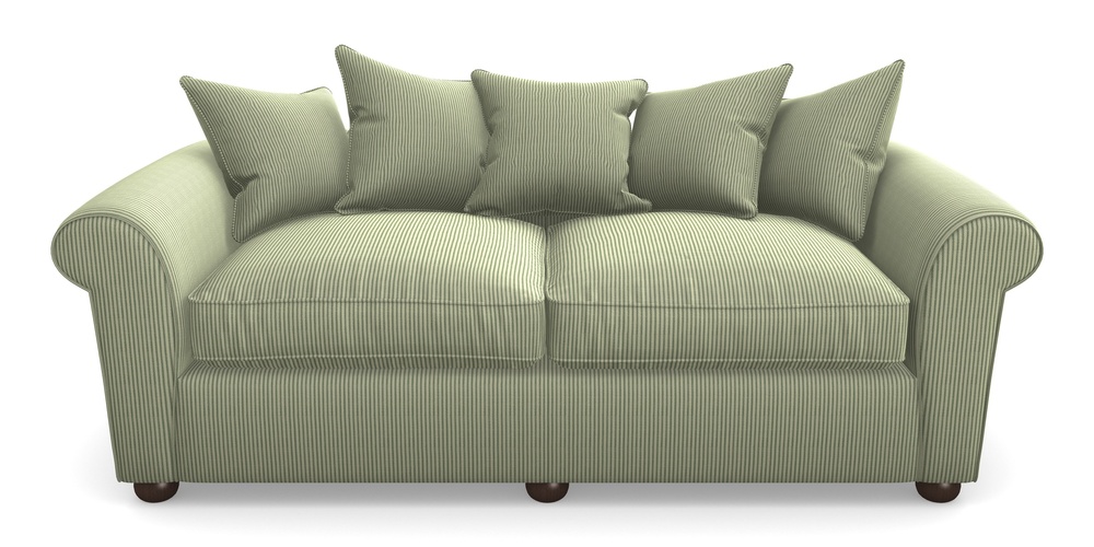 Product photograph of Lewes 4 Seater Sofa In Cloth 21 - Simple Stripe - Forest from Sofas and Stuff Limited