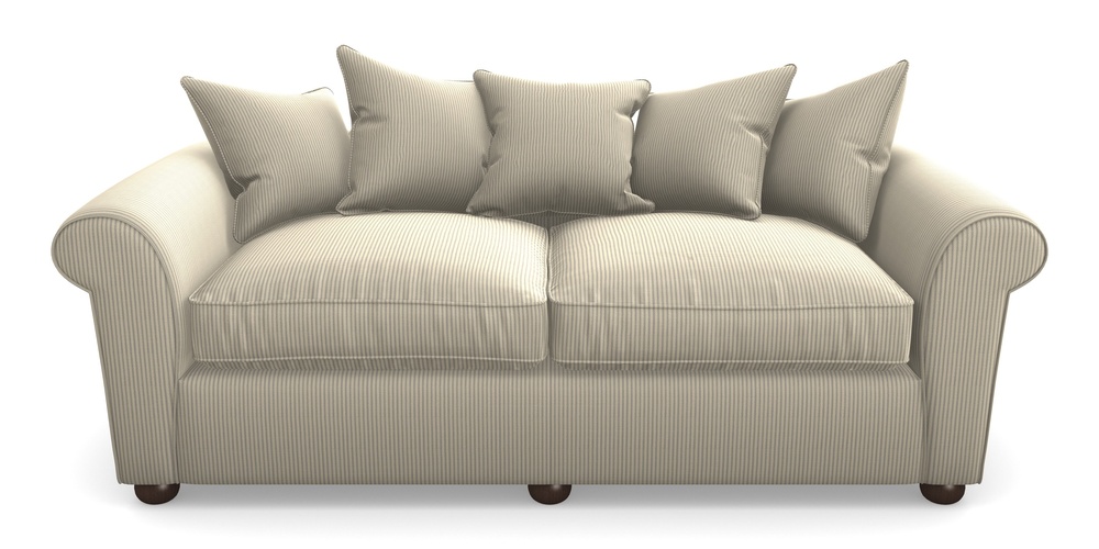 Product photograph of Lewes 4 Seater Sofa In Cloth 21 - Simple Stripe - Magnesium from Sofas and Stuff Limited