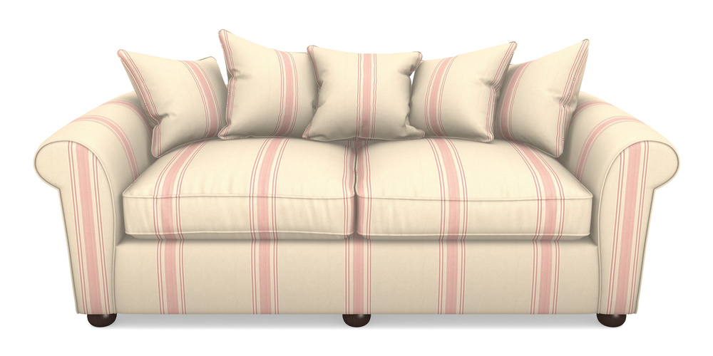 Product photograph of Lewes 4 Seater Sofa In Cloth 22 - Racing Stripes Cheltenham - Cherry from Sofas and Stuff Limited