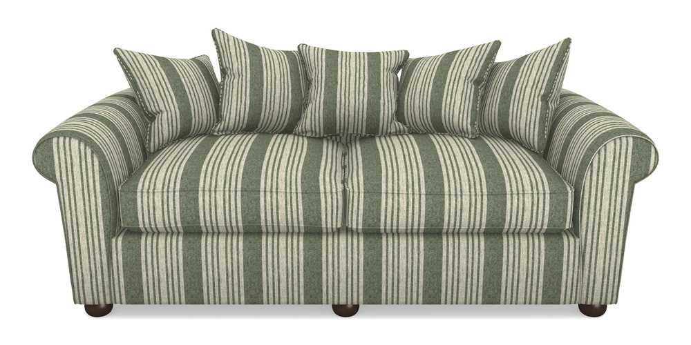 Product photograph of Lewes 4 Seater Sofa In Cloth 22 - Bayadere - Courgette from Sofas and Stuff Limited