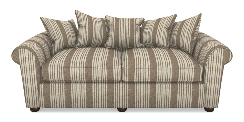 Product photograph of Lewes 4 Seater Sofa In Cloth 22 - Bayadere - Peat from Sofas and Stuff Limited