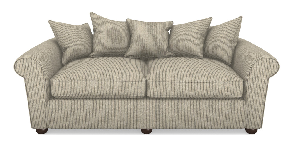 Product photograph of Lewes 4 Seater Sofa In Cloth 20 - Design 5 - Black Stripe from Sofas and Stuff Limited