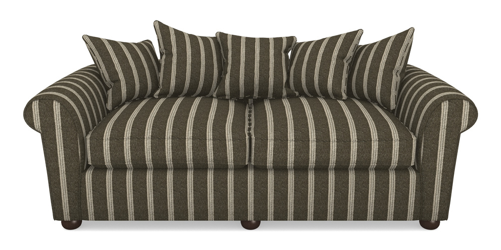 Product photograph of Lewes 4 Seater Sofa In Cloth 20 - Design 2 - Olive Stripe from Sofas and Stuff Limited