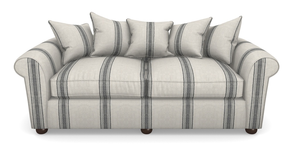 Product photograph of Lewes 4 Seater Sofa In Flemish Stripe - Flemish Black from Sofas and Stuff Limited