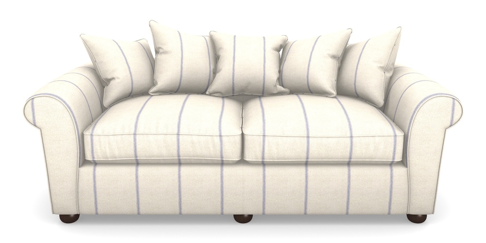 Product photograph of Lewes 4 Seater Sofa In Grain Sack Stripe - Blue from Sofas and Stuff Limited