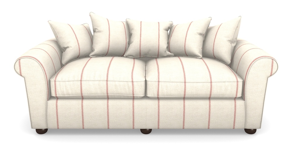 Product photograph of Lewes 4 Seater Sofa In Grain Sack Stripe - Red from Sofas and Stuff Limited