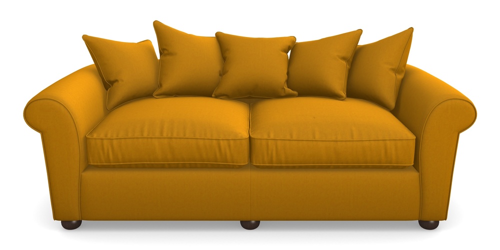 Product photograph of Lewes 4 Seater Sofa In House Velvet - Saffron from Sofas and Stuff Limited
