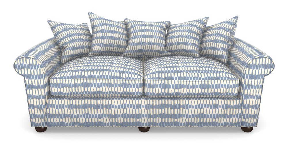 Product photograph of Lewes 4 Seater Sofa In V A Brompton Collection - Ikat - Morning Blue from Sofas and Stuff Limited