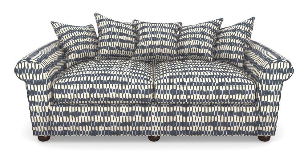 Product photograph of Lewes 4 Seater Sofa In V A Brompton Collection - Ikat - Midnight Blue from Sofas and Stuff Limited