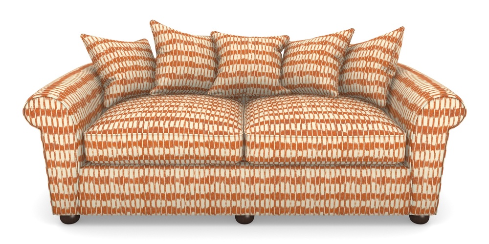 Product photograph of Lewes 4 Seater Sofa In V A Brompton Collection - Ikat - Terracotta from Sofas and Stuff Limited