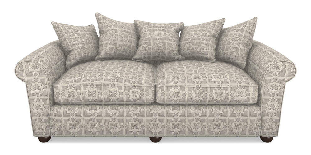 Product photograph of Lewes 4 Seater Sofa In Rhs Collection - Small Knot Garden Cotton Weave - Grey from Sofas and Stuff Limited