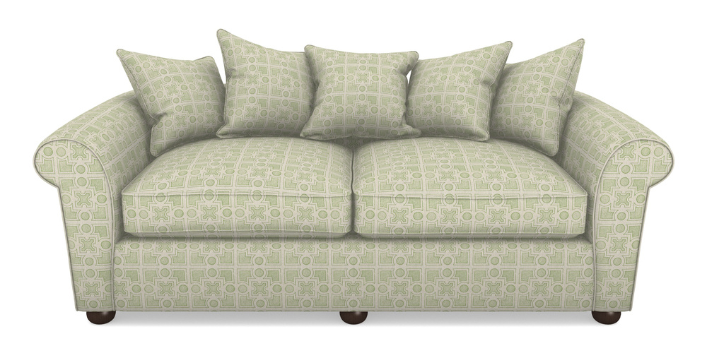 Product photograph of Lewes 4 Seater Sofa In Rhs Collection - Small Knot Garden Cotton Weave - Green from Sofas and Stuff Limited