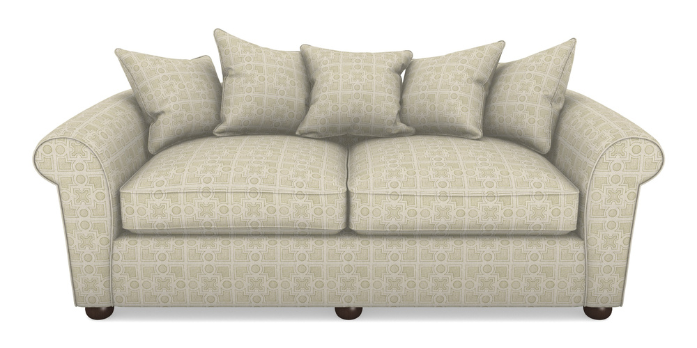 Product photograph of Lewes 4 Seater Sofa In Rhs Collection - Small Knot Garden Cotton Weave - Olive from Sofas and Stuff Limited