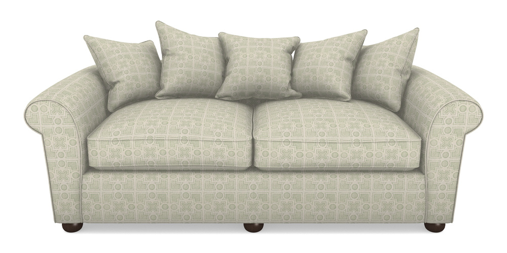 Product photograph of Lewes 4 Seater Sofa In Rhs Collection - Small Knot Garden Cotton Weave - Pistachio from Sofas and Stuff Limited