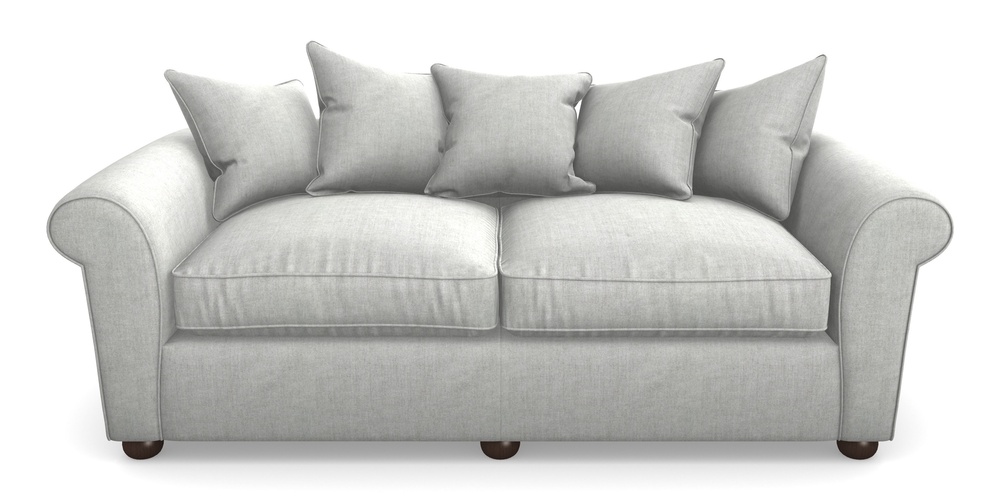 Product photograph of Lewes 4 Seater Sofa In Super Soft Velvet - Silver from Sofas and Stuff Limited