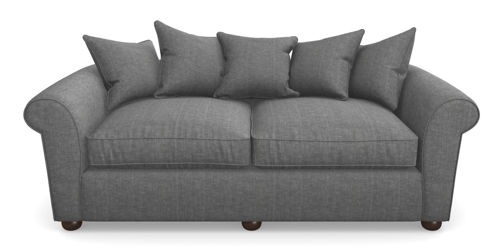 Product photograph of Lewes 4 Seater Sofa In Super Soft Velvet - Steel from Sofas and Stuff Limited