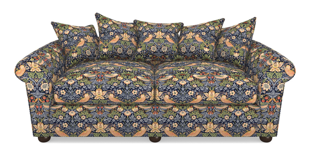 Product photograph of Lewes 4 Seater Sofa In William Morris Collection - Strawberry Thief - Indigo Mineral from Sofas and Stuff Limited