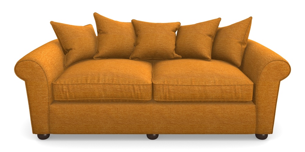 Product photograph of Lewes 4 Seater Sofa In Textured Velvet - Turmeric from Sofas and Stuff Limited