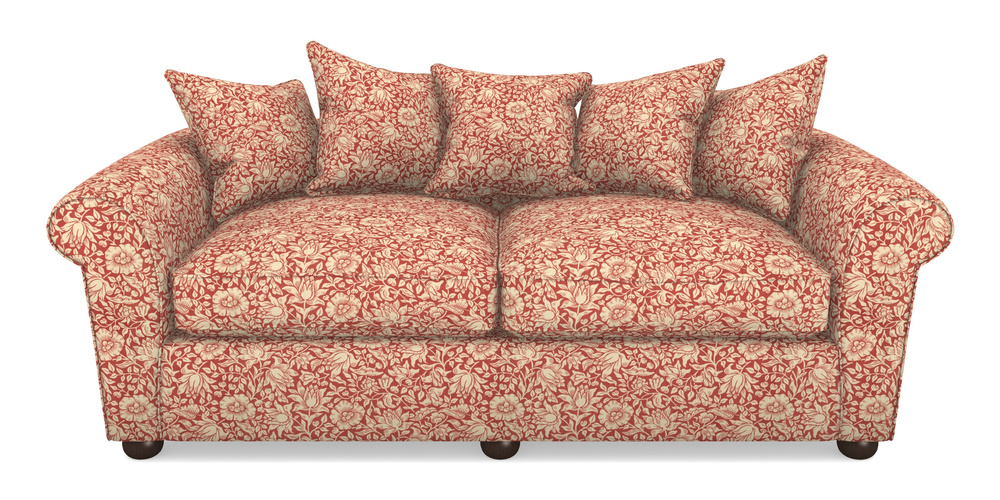 Product photograph of Lewes 4 Seater Sofa In William Morris Collection - Mallow - Madder from Sofas and Stuff Limited