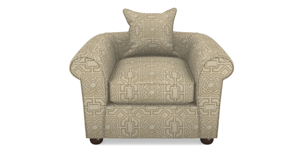 Product photograph of Lewes Chair In Rhs Collection - Large Knot Garden Linen - Gold from Sofas and Stuff Limited