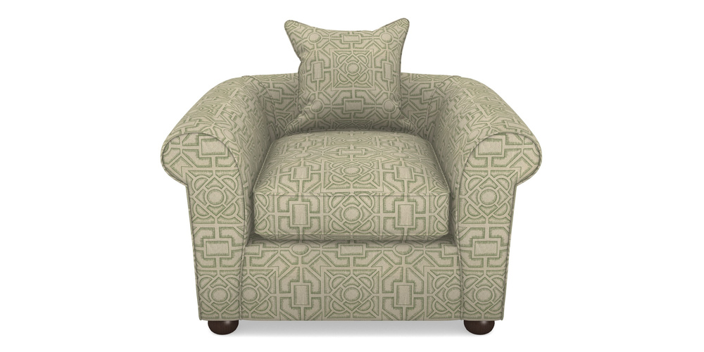 Product photograph of Lewes Chair In Rhs Collection - Large Knot Garden Linen - Green from Sofas and Stuff Limited